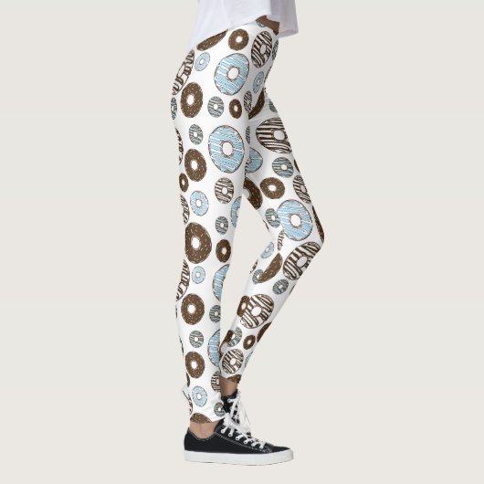 Patroon donuts, blauwe donuts, bruine donuts leggings (Rechts)