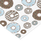 Patroon donuts, blauwe donuts, bruine donuts medium tafelloper (Hoek)