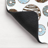 Patroon donuts, blauwe donuts, bruine donuts muismat (Hoek)