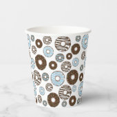 Patroon donuts, blauwe donuts, bruine donuts papieren bekers (Voorkant)