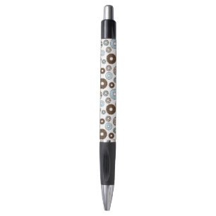 Patroon donuts, blauwe donuts, bruine donuts pen
