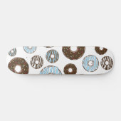 Patroon donuts, blauwe donuts, bruine donuts persoonlijk skateboard (Horizontaal)