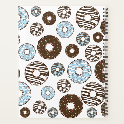 Patroon donuts, blauwe donuts, bruine donuts planner (Achterkant)