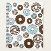 Patroon donuts, blauwe donuts, bruine donuts planner (Voorkant)