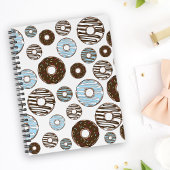 Patroon donuts, blauwe donuts, bruine donuts planner