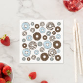 Patroon donuts, blauwe donuts, bruine donuts servet (Insitu)