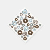 Patroon donuts, blauwe donuts, bruine donuts servet (Hoek)