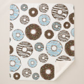 Patroon donuts, blauwe donuts, bruine donuts sherpa deken (Voorkant)