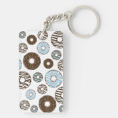 Patroon donuts, blauwe donuts, bruine donuts sleutelhanger (achterkant)