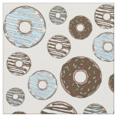 Patroon donuts, blauwe donuts, bruine donuts stof (Close Up)