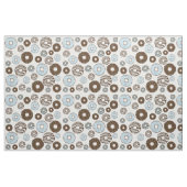Patroon donuts, blauwe donuts, bruine donuts stof (Fat Quarter)