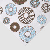 Patroon donuts, blauwe donuts, bruine donuts tissuepapier (Detail)