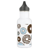 Patroon donuts, blauwe donuts, bruine donuts waterfles  (Links)