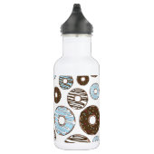 Patroon donuts, blauwe donuts, bruine donuts waterfles  (Rechts)