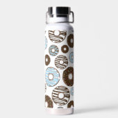 Patroon donuts, blauwe donuts, bruine donuts waterfles (Achterkant)