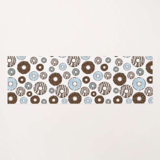 Patroon donuts, blauwe donuts, bruine donuts yogamat (Achterkant (horizontaal))
