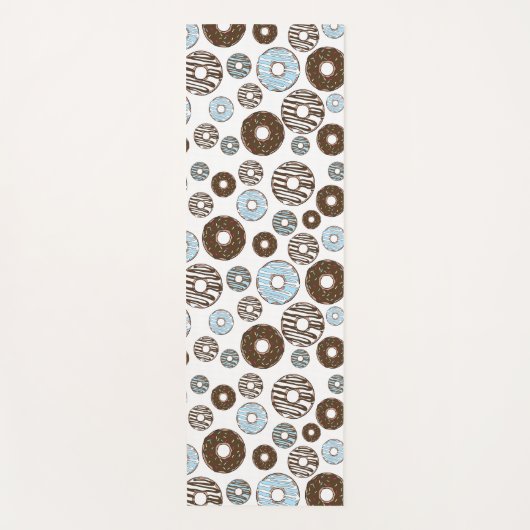 Patroon donuts, blauwe donuts, bruine donuts yogamat (Voorkant)