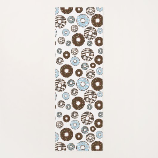 Patroon donuts, blauwe donuts, bruine donuts yogamat (Achterkant)