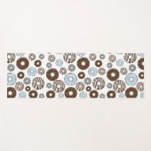 Patroon donuts, blauwe donuts, bruine donuts yogamat (Voorkant (horizontaal))