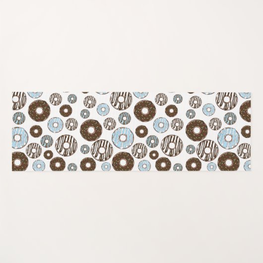 Patroon donuts, blauwe donuts, bruine donuts yogamat (Voorkant (horizontaal))