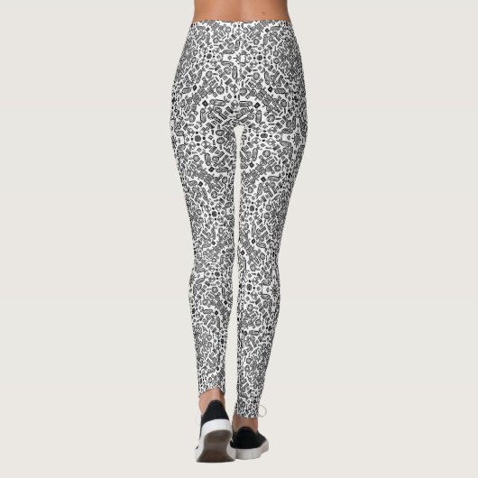 Patroon doodles leggings (Achterkant)