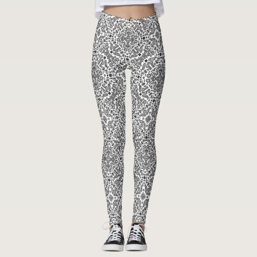 Patroon doodles leggings (Voorkant)