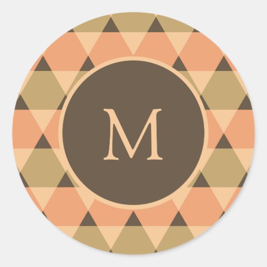 Patroon driehoeken ronde sticker (Voorkant)