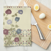 Patroon en bloemig geaccentueerd theedoek (Quarter Fold)