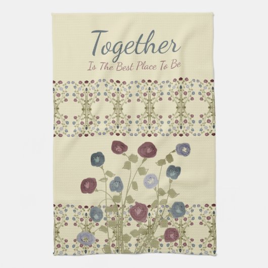 Patroon en bloemig geaccentueerd theedoek (Verticaal)