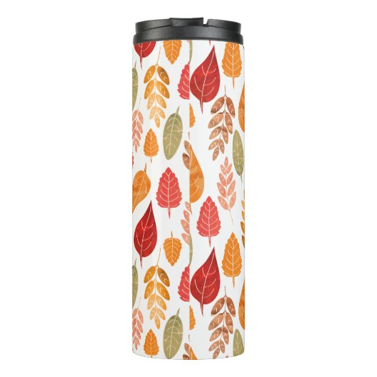 Patroon en monogram in gesneden herfst thermosbeker (Achterkant)