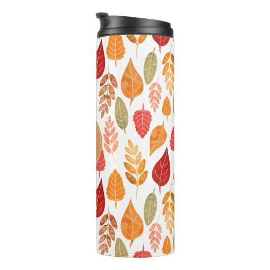 Patroon en monogram in gesneden herfst thermosbeker (Geroteerd rechts)