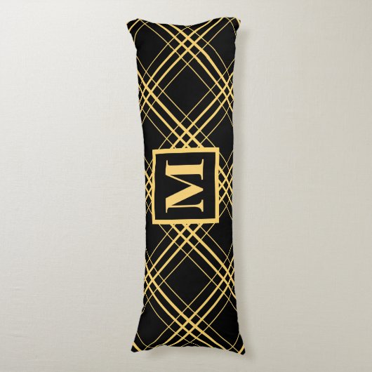 Patroon en monogram lichaamskussen (Voorkant Verticaal)