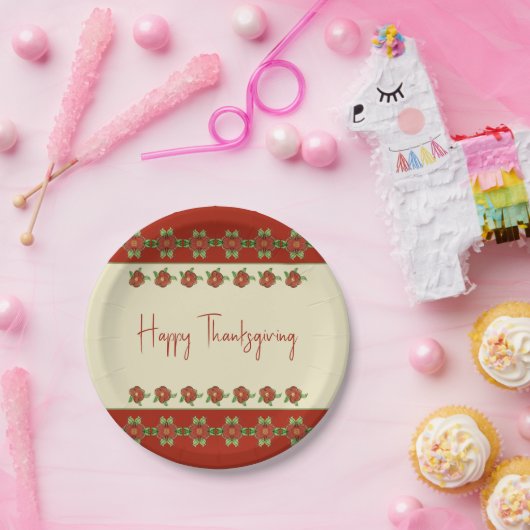 Patroon en Sinaasappel, gemengd Papieren Bordje (Feest)