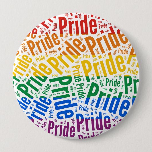 PATROON FLAG VOOR PRIDE WORD RONDE BUTTON 4,0 CM (Voorkant)