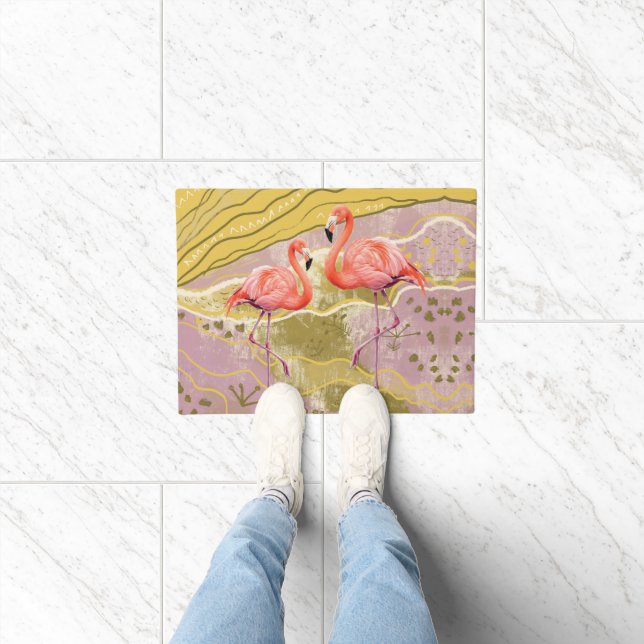 patroon flamingo Doormat Deurmat (Binnen)