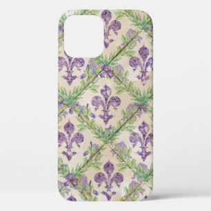 patroon "Fleur de lis" - waterverf Iris Case-Mate iPhone Case