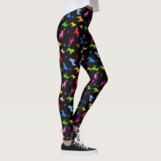 Patroon Franse Bulldogs Leggings (Rechts)