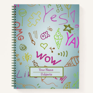 Patroon gekleurde typografie Notitieboek