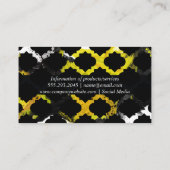  patroon | Gele zwarte inkt Visitekaartje (Achterkant)