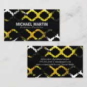  patroon | Gele zwarte inkt Visitekaartje (Voorkant / Achterkant)
