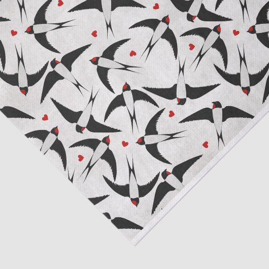 patroon gemaakt van vliegende zwaluwvogels tissuepapier (Detail)