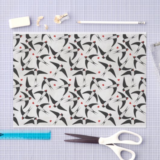 patroon gemaakt van vliegende zwaluwvogels tissuepapier (Craft)