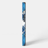 Patroon Geometrisch Vintage Trend Blauwe iPhone Hoesje (Linkerkant)