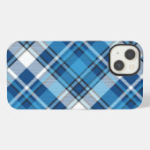Patroon Geometrisch Vintage Trend Blauwe iPhone Hoesje (Achterkant horizontaal)