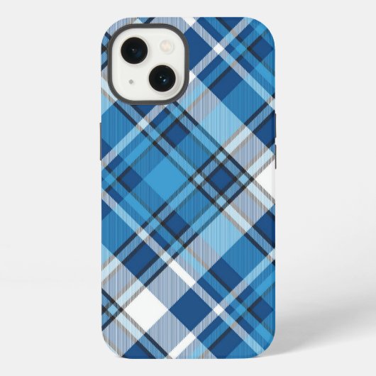 Patroon Geometrisch Vintage Trend Blauwe iPhone Hoesje (Achterkant)