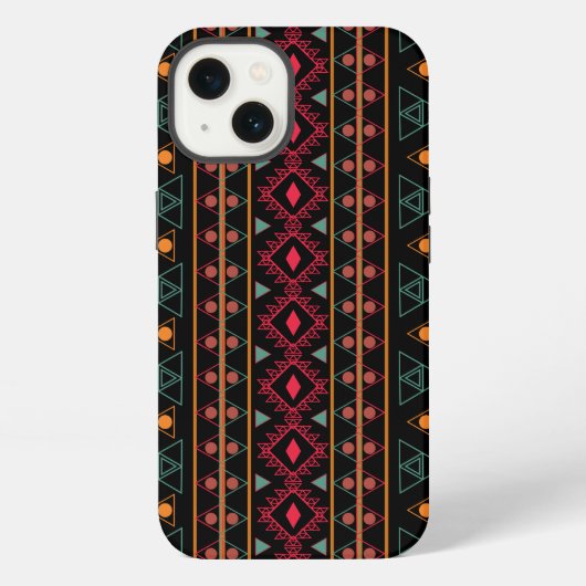 Patroon Geometrisch Vintage Trend Stijlvol Kleurri iPhone Hoesje (Achterkant)