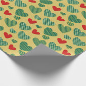 Patroon gevulde harten cadeaupapier (Hoek)