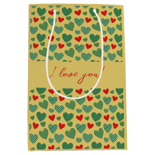 Patroon gevulde harten medium cadeauzakje (Voorkant)