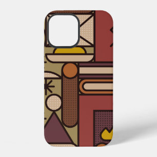 Patroon: gezellige avond. Vintage illustratieabstr iPhone 12 Hoesje