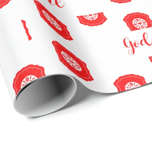 Patroon God Jul Vrolijk kerstcadeau Cadeaupapier (Rol Hoek)